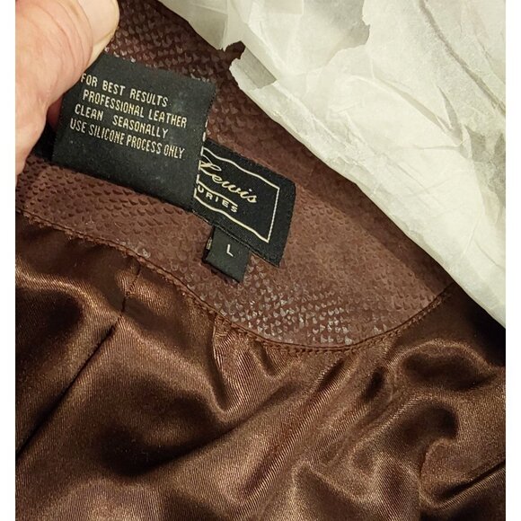 NEW Terry Lewis Women's Brown Snakeskin Style Zip Up Leather Jacket. Large - Picture 14 of 16